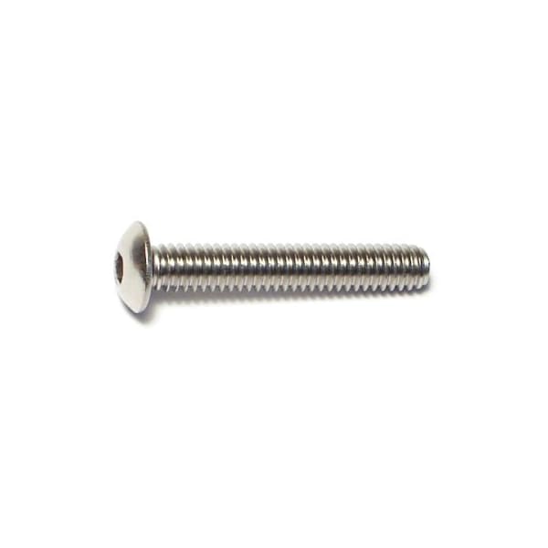 Midwest Fastener #8-32 Socket Head Cap Screw, Button, Plain 18-8 Stainless Steel, 1 in Length, 20 PK 72048 - main